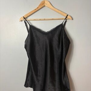 Sleek Black Satin Cami Women's Camisole Top